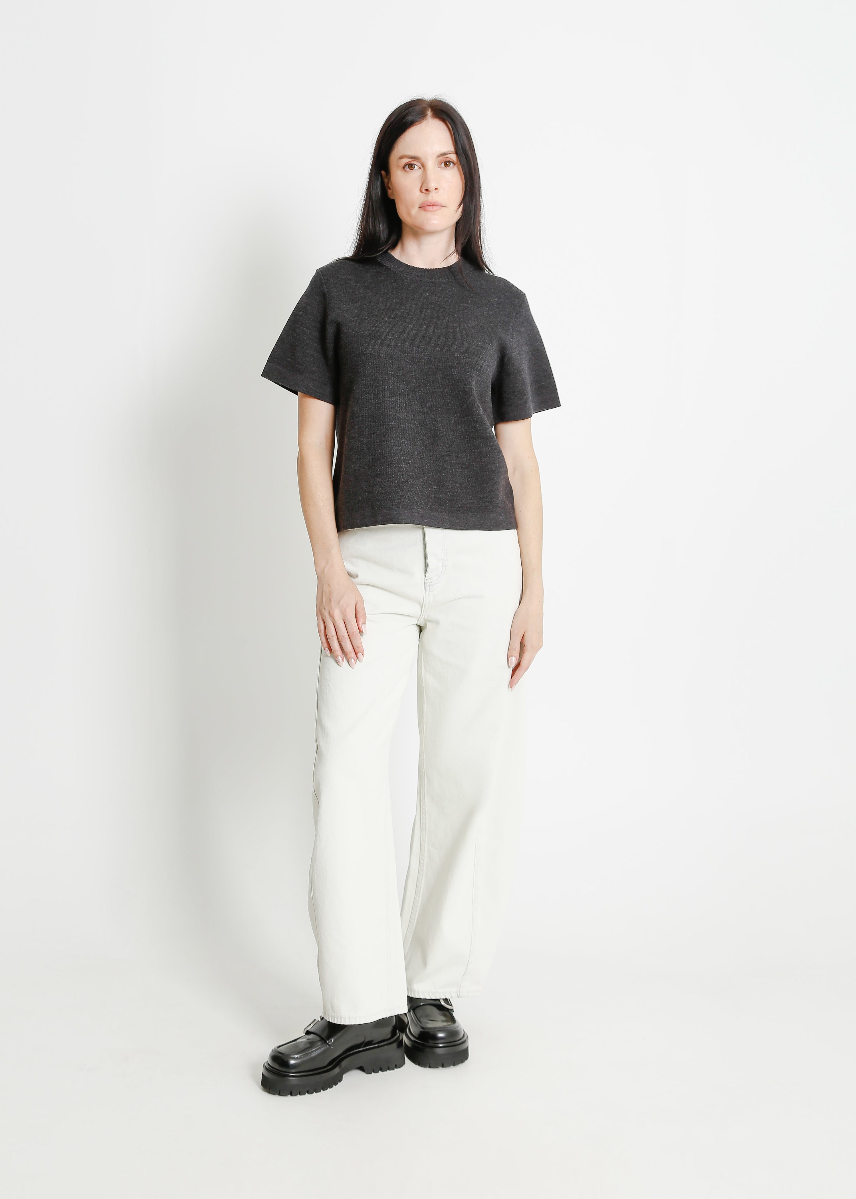 GAYA KNIT TEE / CHARCOAL